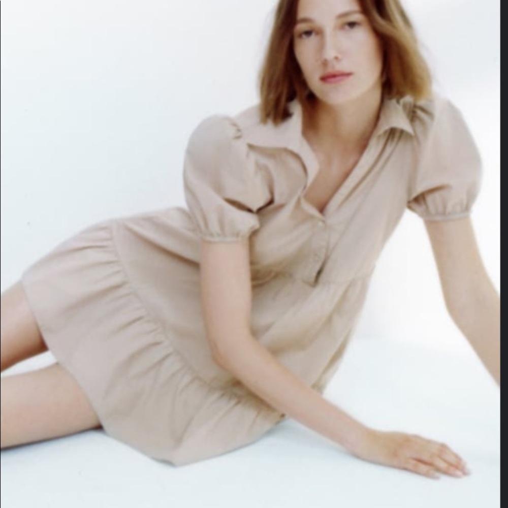 Tan Zara dress collared